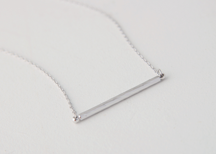 ... BAR CHARM NECKLACE WHITE GOLD PLATED BAR JEWELRY HORIZONTAL BAR